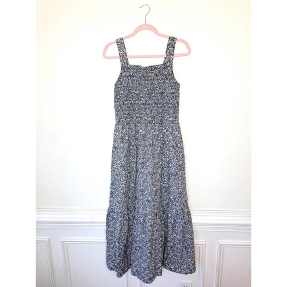 Everlane The Smock Dress In Blue Floral Size 10